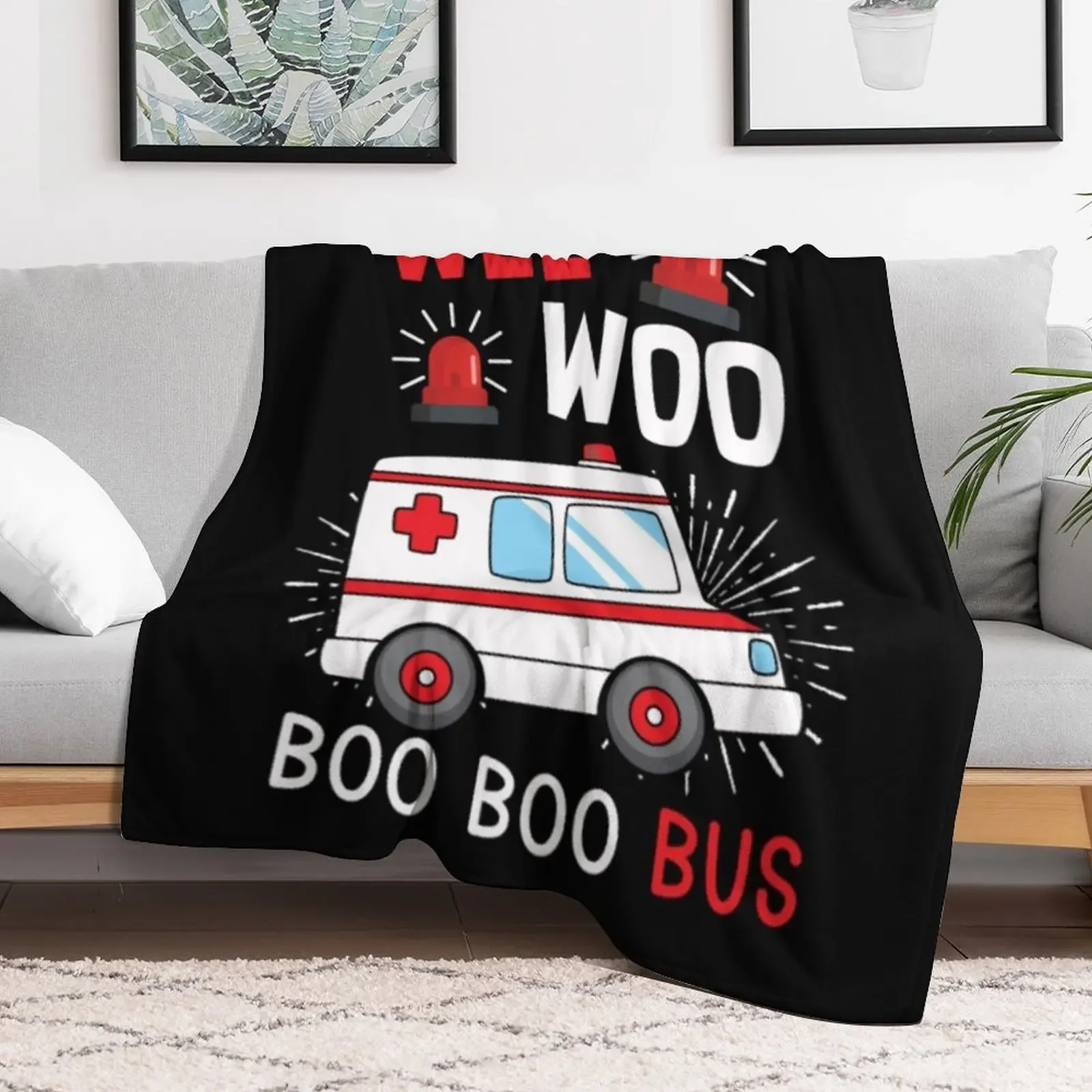 Paramedic Wee Woo Ambulance Throw Blanket Bed blankets ands Blankets