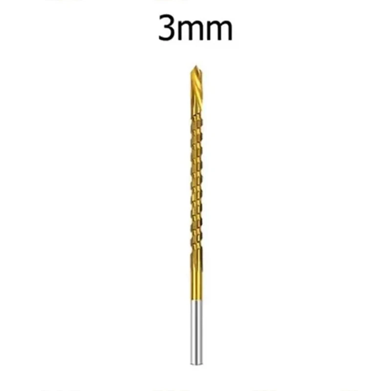 3Mm Titanium Coated Drill Bit Spiral Jagged Saw Drill Bit Composite Drill Bit Twist Drill Bit