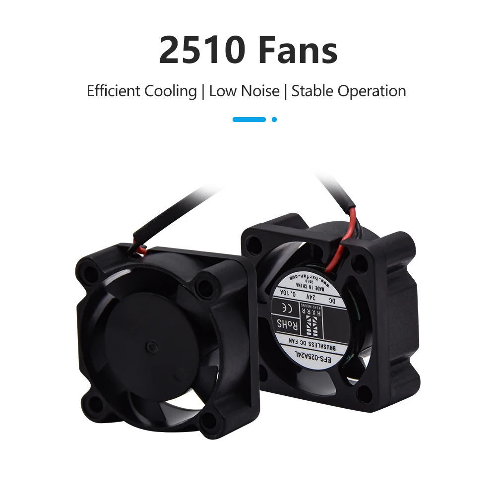 Ball Bearing 2510 Fan for Ender 3 V3 SE Ender-3V3KE CR-10 SE 3D Printer Hotend 2510 Axial Cooling Fan 24V Brushless DC 0.1A