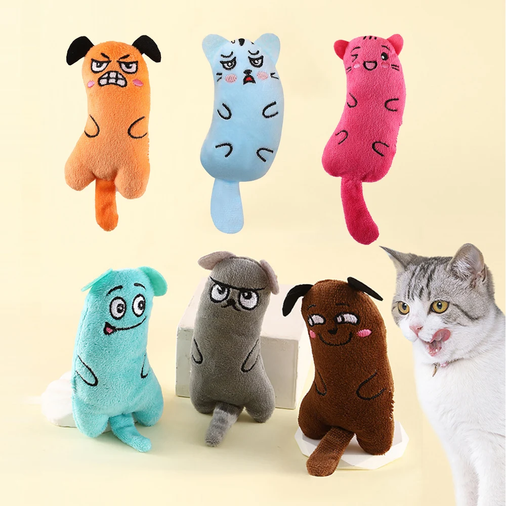 Catnip Toys Pet Molar Toys Thumb Plush Pillow Teeth Grinding Bite-resistant Teasing Relaxation Cat Chew Toy Pet Accessories