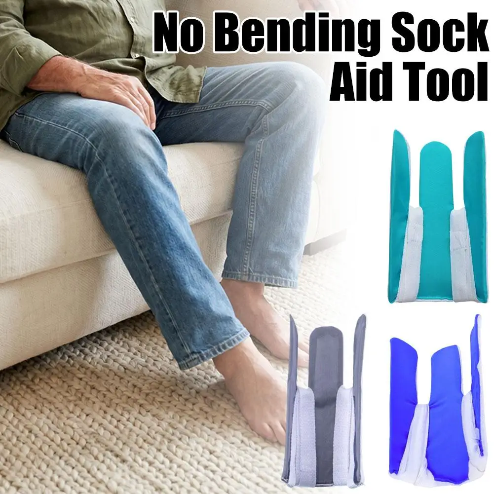 No Bend Sock Donning Aid Three-Prong Sock Puller With Long Reinforced Pull Strap Soft Smooth Helper For Seniors Pregnant women