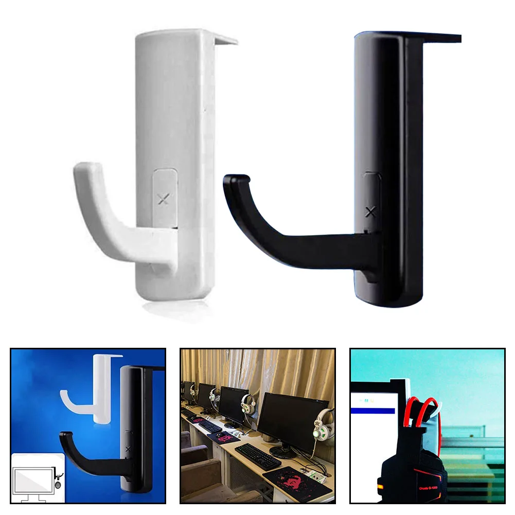 Wall-montado Headphone Titular, Monitor Stand, Headset Hanger, 2 cores, Acessórios