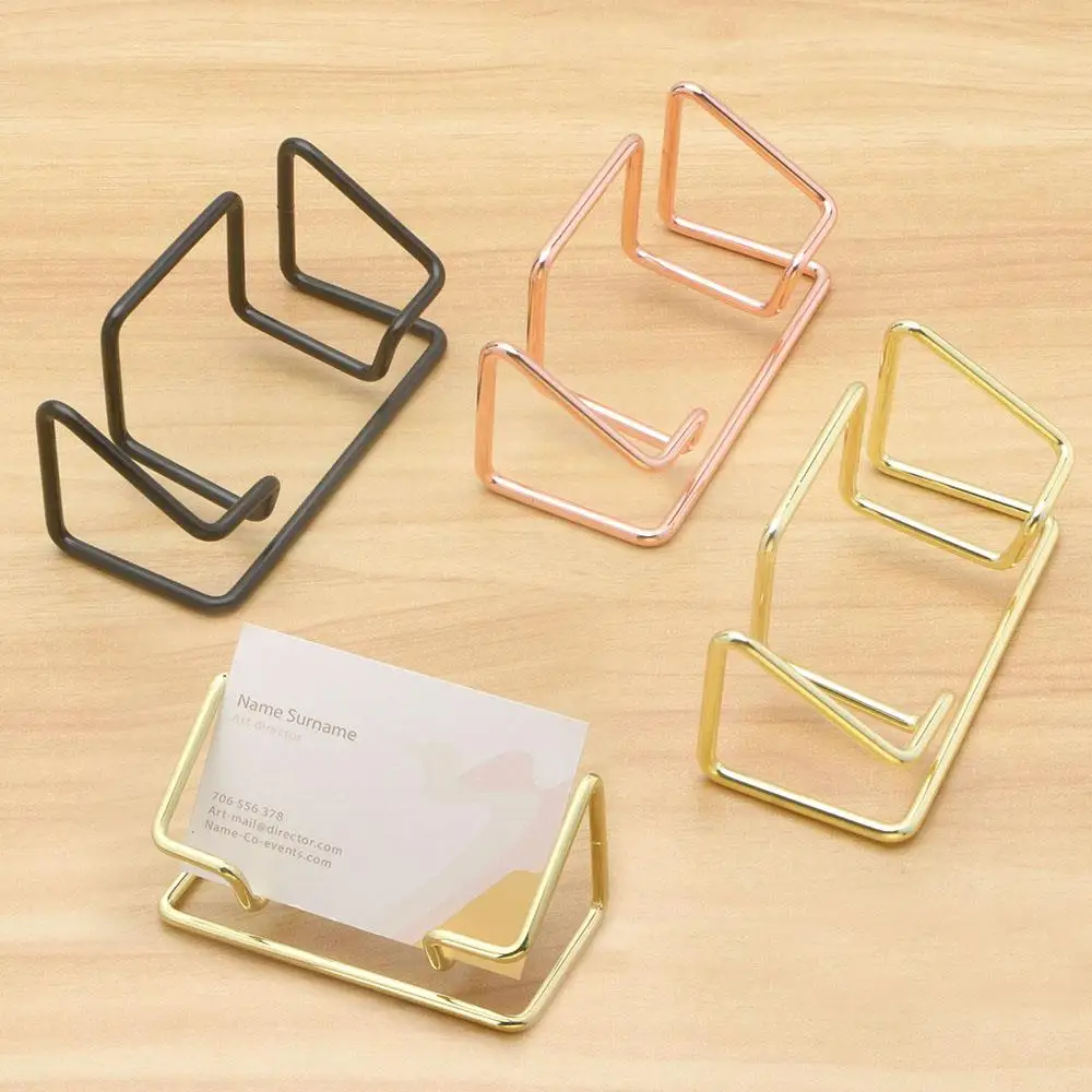 Hot Sale Card Display Holder Simple Fashion Display Organizer Card Box Metal Business Card Holder Desktop Reading Display Stand