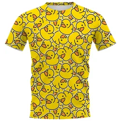 Cartoon Little Yellow Duck T-shirt 3D Print T-shirt Men Women T-shirt Short Sleeve Street Wear O-Neck Top Asian Size