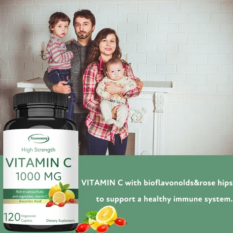 Vitamin C Capsules - Boost Immunity, for Skin, Heart, Teeth Health, Antioxidant, Dietary Supplement