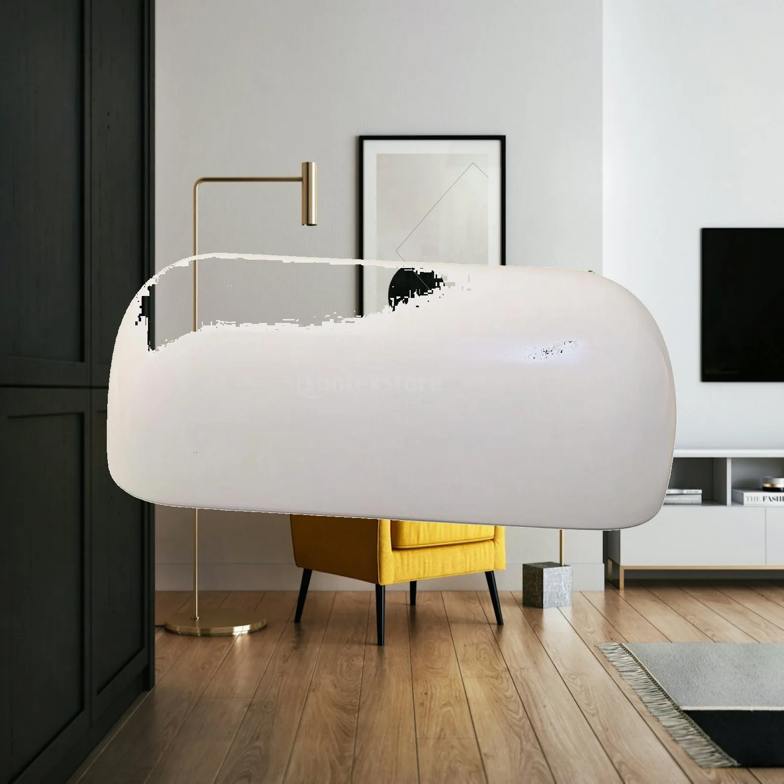 Rounded Rectangular Glass Lamp Shade Modern Glass Replacement Lampshade Sleek Sleek for Bedroom, Study