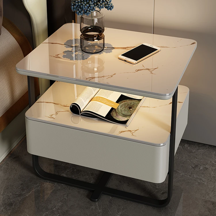 طاولة بجانب السرير ذكية وبسيطة وفاخرة ومتعددة الوظائف وشحن لاسلكي وقفل بكلمة مرور وطاولة بجانب السرير #3