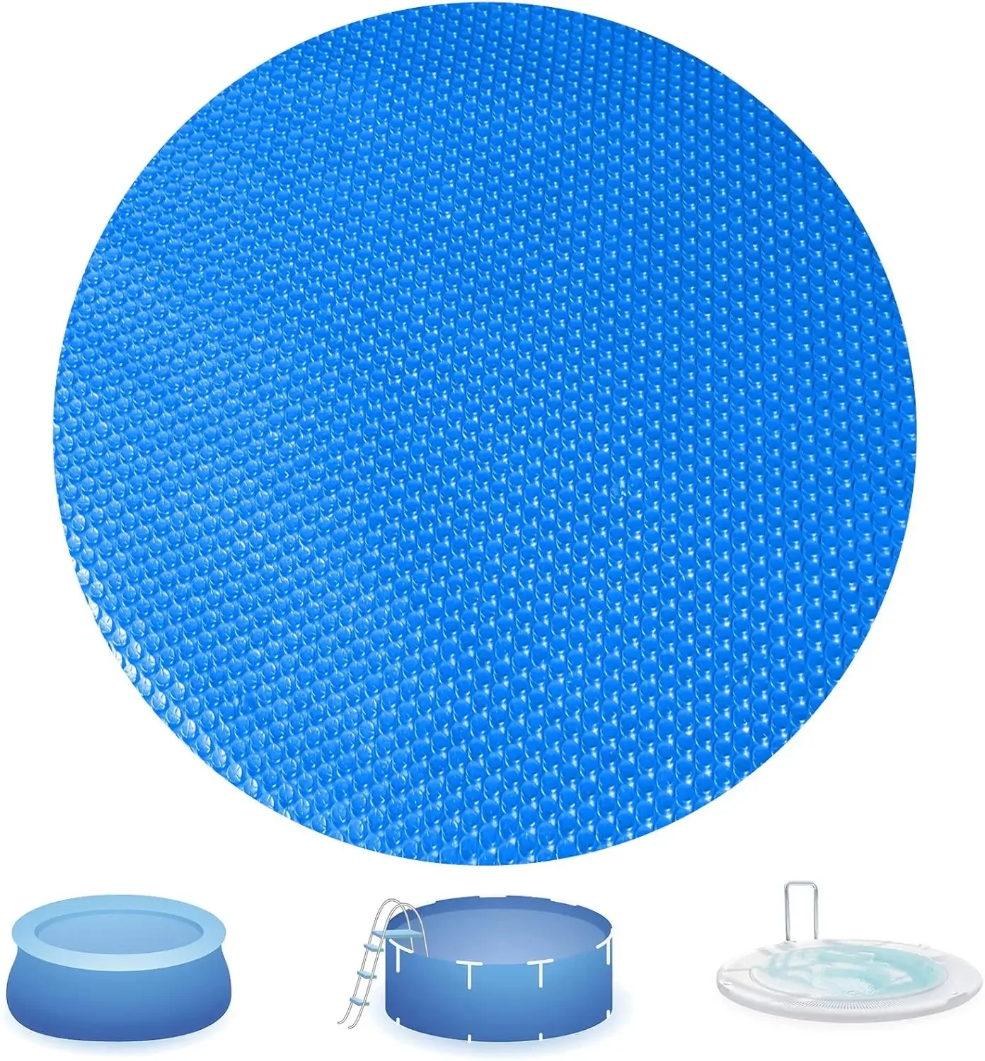 24 Ft Bubble Solar Pool Covers Blankets for Round Inground above Ground Circular Swimming Pool