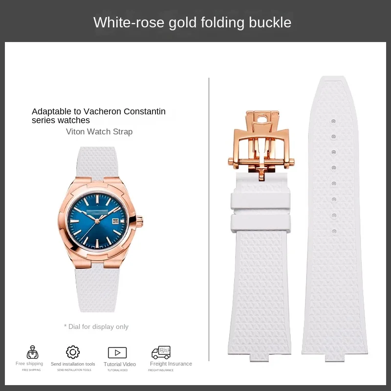 

Perfect Fit FKM Rubber Strap for Vacheron Constantin VC Overseas 4500V 5500V 7900V Convex Interface Quick Release Watch Band