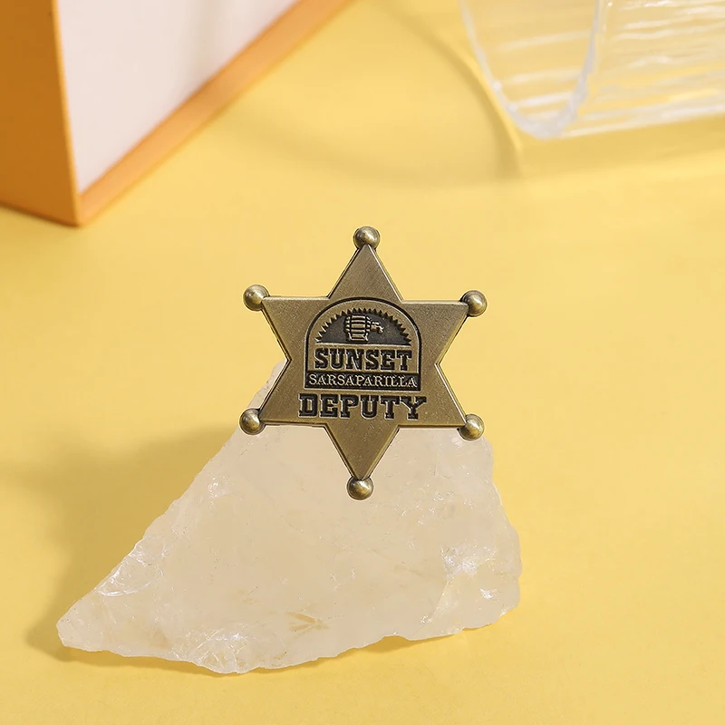 نائب شريف المينا دبابيس سداسية ستار دبابيس التلبيب شارات خمر ريترو هالوين مجوهرات هدية للأطفال الأصدقاء