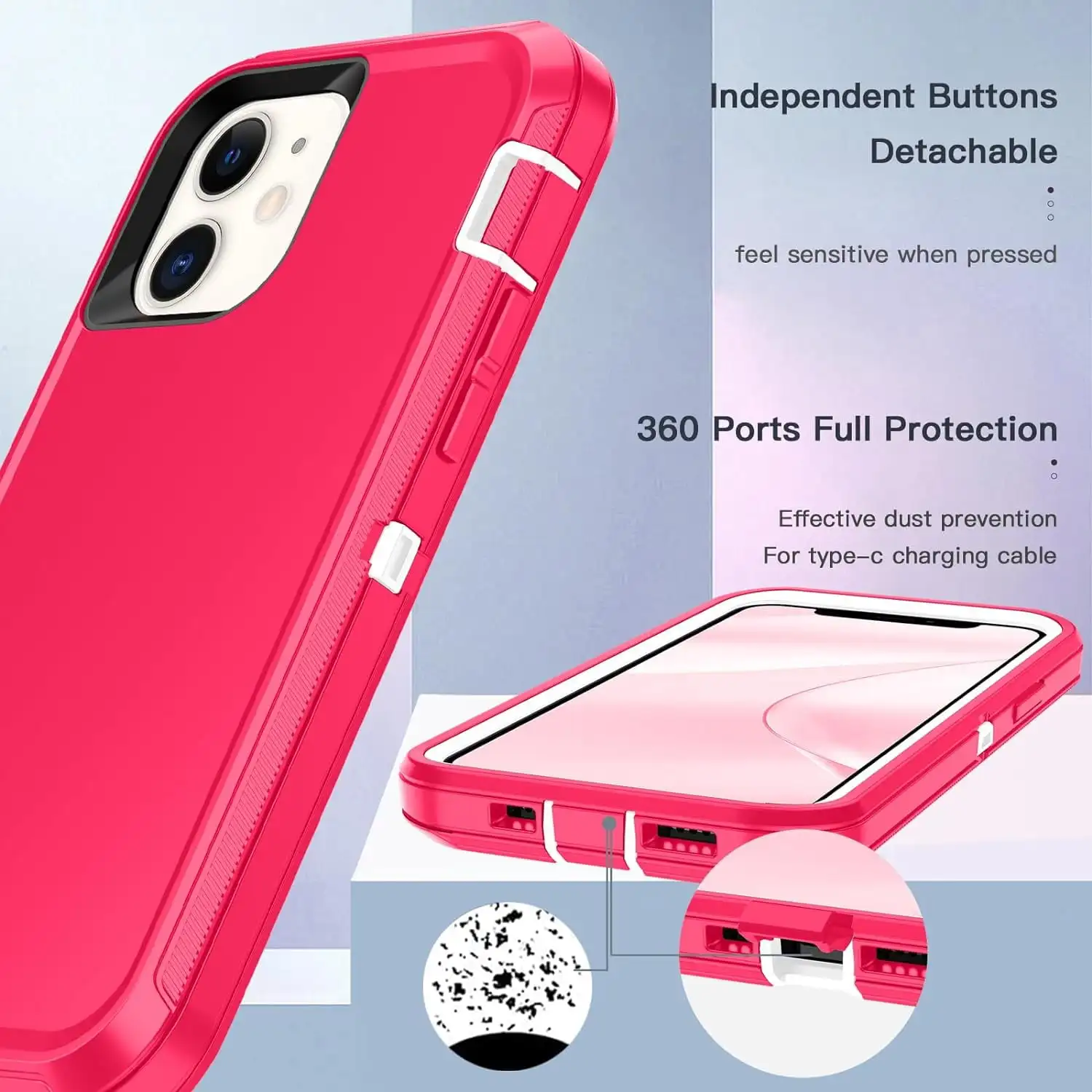Hybrid Case Cover for iPhone 11 12 13 14 15 16 ProMax Shockproof Rugged Protection Armor Heavy Duty 3-Layer Durable Cover Case