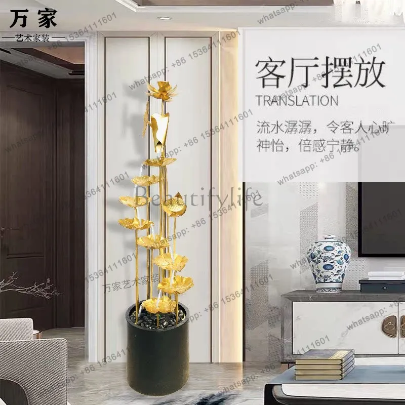 Light luxury Chinese-style running water ornament, living room floor-to-ceiling indoor humidifier decoration