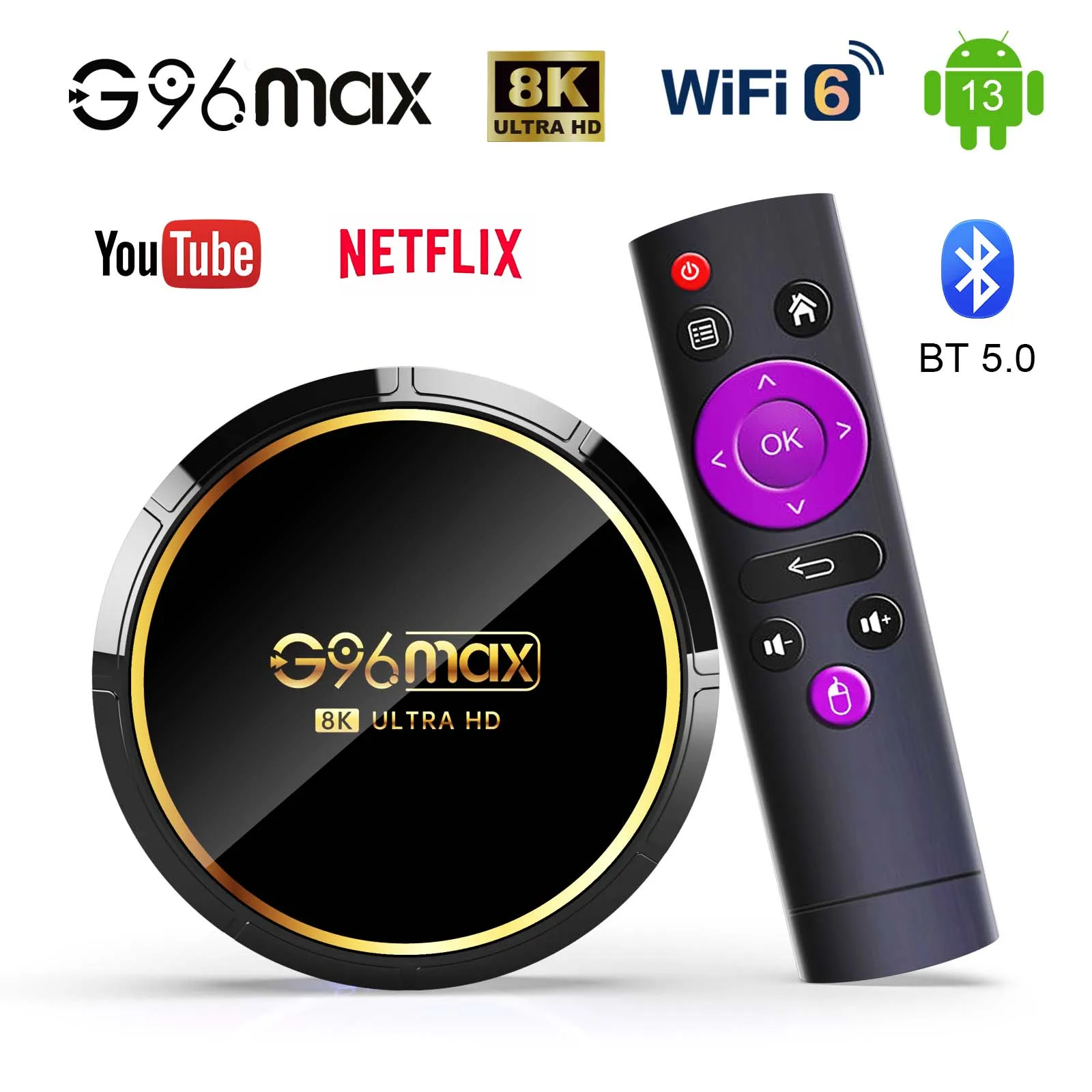 ГОРЯЧИЙ Android13 Smart TV Box Youtube Google play 8K BT5.0 Wifi6 HDR10 RK3528 Quad-Core Mali450 MP2 потоковый медиаплеер Q8