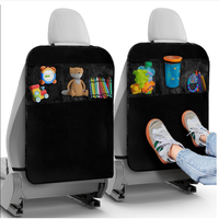 2 Packs Car Backseat Organizer 3 Storage Pockets - Seat Back Protector Kick Mat for Kids Children | Car Interior Accessories