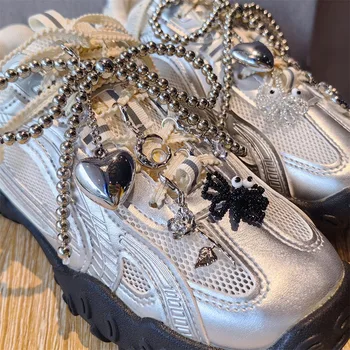 אופנה 1 יחידה תליון פנינה כסף קשת אבן חן פרח נעליים ילדה לב פרימיום נעלי בלט תכשיטים קישוטים