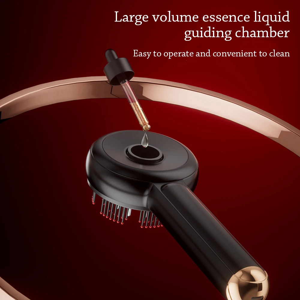 Peine de masaje de cabeza eléctrico para el crecimiento del cabello, peine de masaje eléctrico antipérdida de cabello 2 en 1, masajeador de cabeza con vibración de luz roja, cuidado del cabello