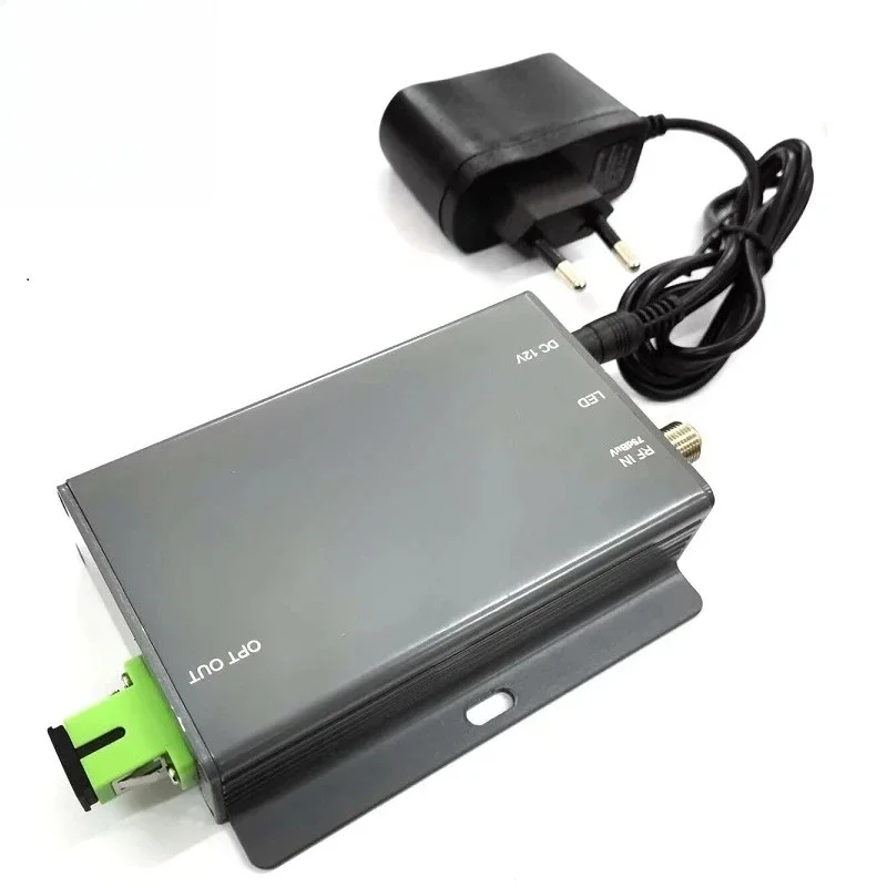 Para Hotel bajo 10km proyecto pequeño salida dual 10 mw + 10dbm 1310nm o 1550nm mini transmisor de fibra óptica de TV modulado interno