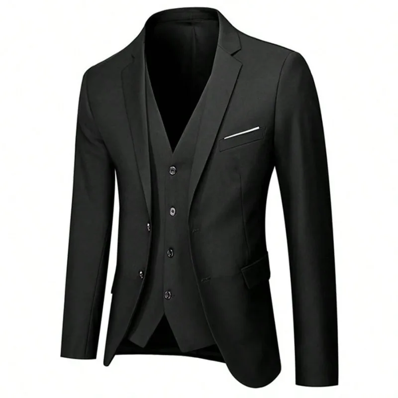 

Caelus Men Elegant Dress Suit, Professional Blazer Trousers Waistcoat for Wedding & Office