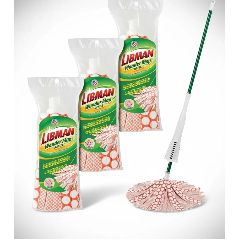 

Self-Wringing Microfiber Mop with 3 Refills - Superior Cleaning for Hardwood, Tile & Laminate Floors - Easy Squeeze, Long Handle