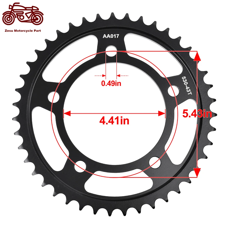 Motorcycle Front and Rear Sprockets Steel Gear Pinion for HONDA CB900 F Hornet 2002-2006 CB900F 919 CBR900RR CBF1000 16T/43T 530