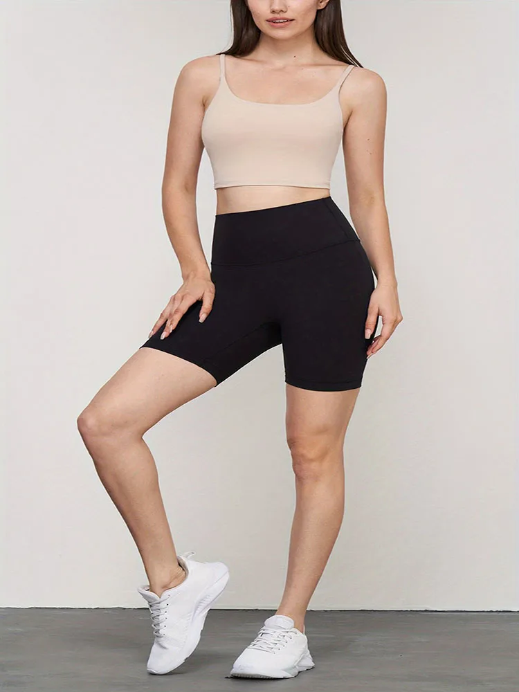 여성 배꼽 컨트롤 스포츠 짧은 높은 허리 부드러운 벌거 벗은 느낌 요가 반바지 요가 슬림 반바지 여성 사이클링 요가 레깅스를 밀어