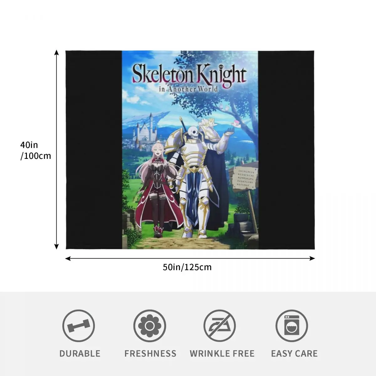 فارس الهيكل العظمي في عالم آخر. رمي بطانية سرير مزخرفة منقوشة حرارية للسفر بطانيات رمي كبيرة جدًا #4