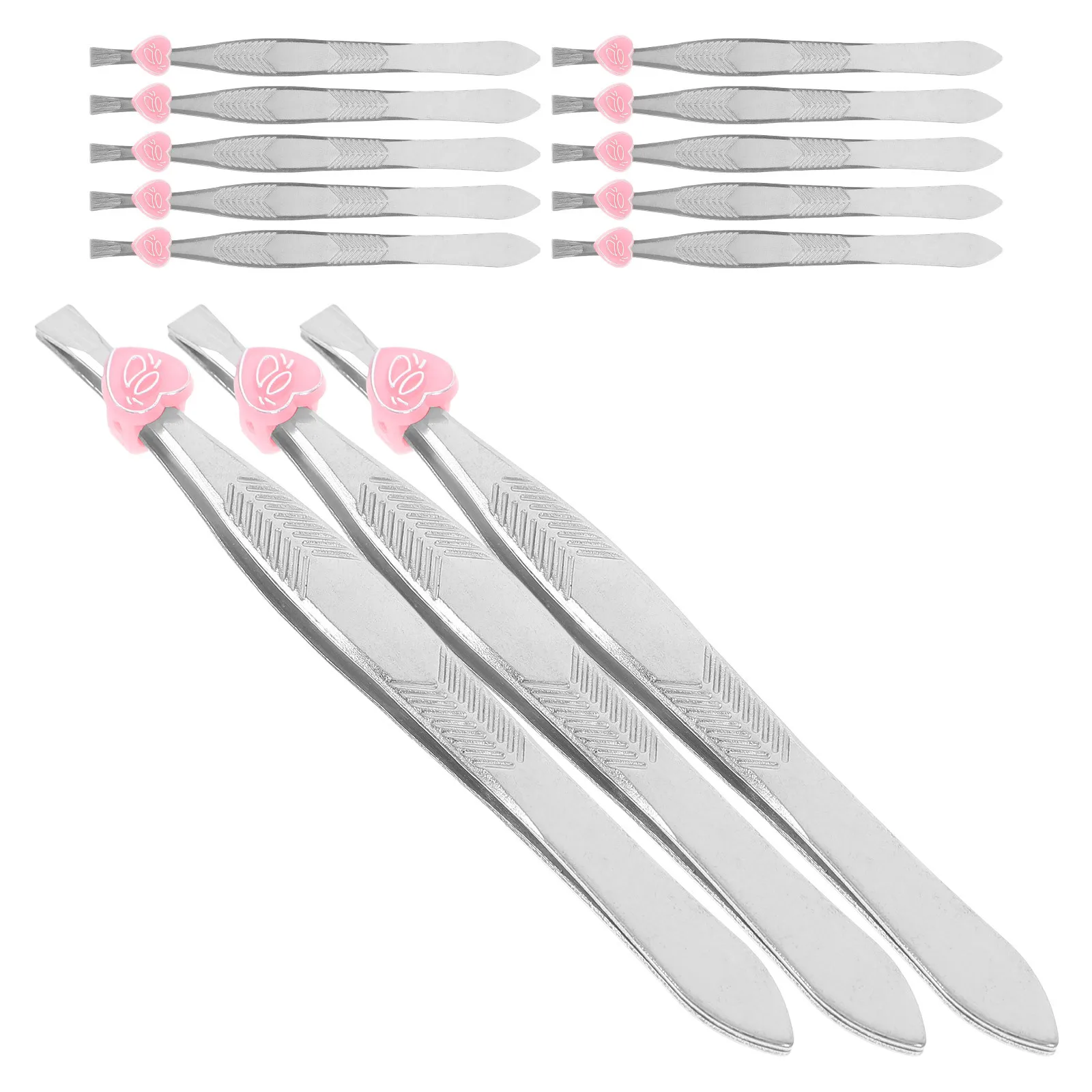 Pinça de sobrancelha de aço inoxidável, 24 peças, premium, antiferrugem, maquiagem, cílios, para mulheres, homens, portátil, tamanho de viagem, leve