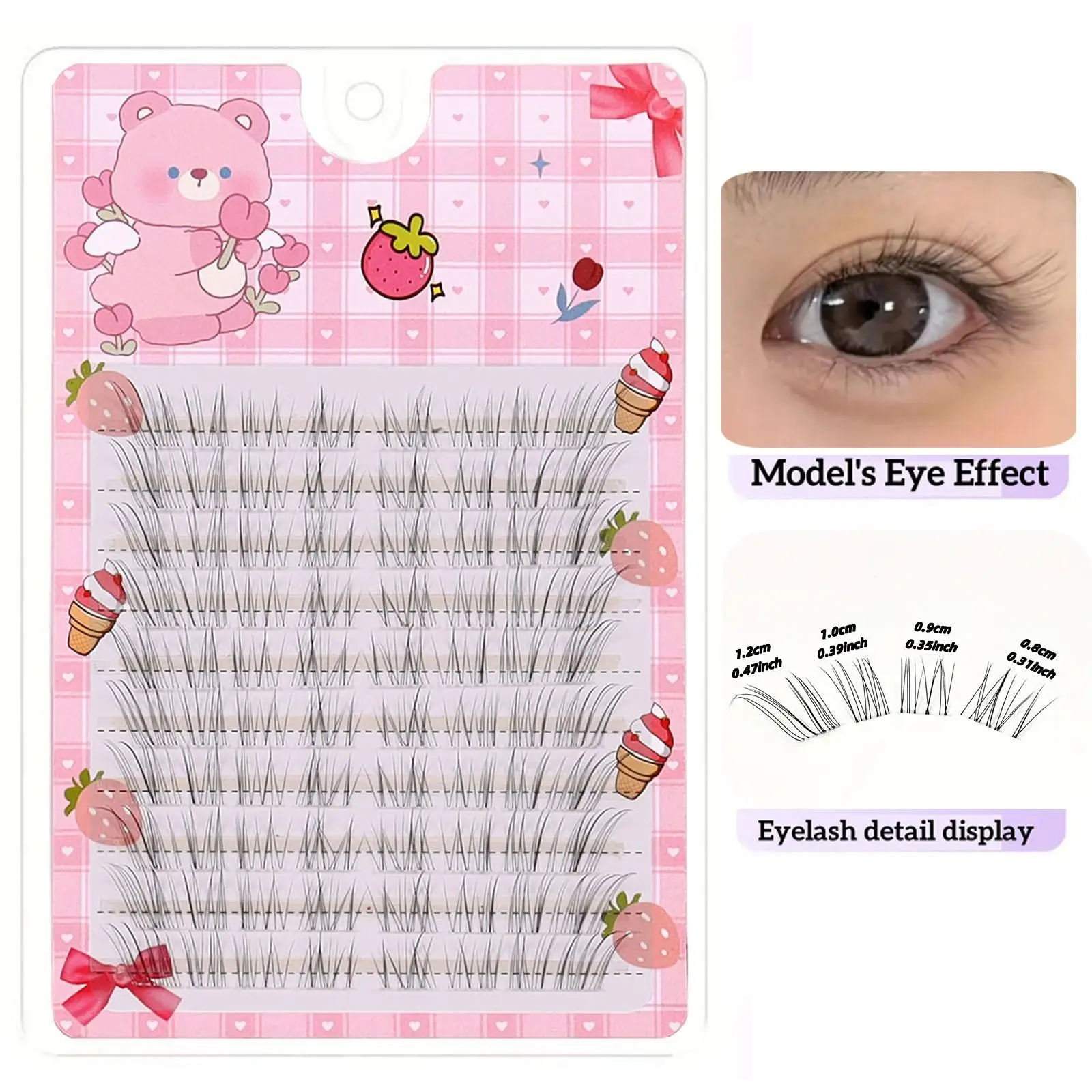 透明なステム付きの超自然的なDIY上まつげと下まつげキット2箱、韓国スタイル、Cカール、長さ6～9mm