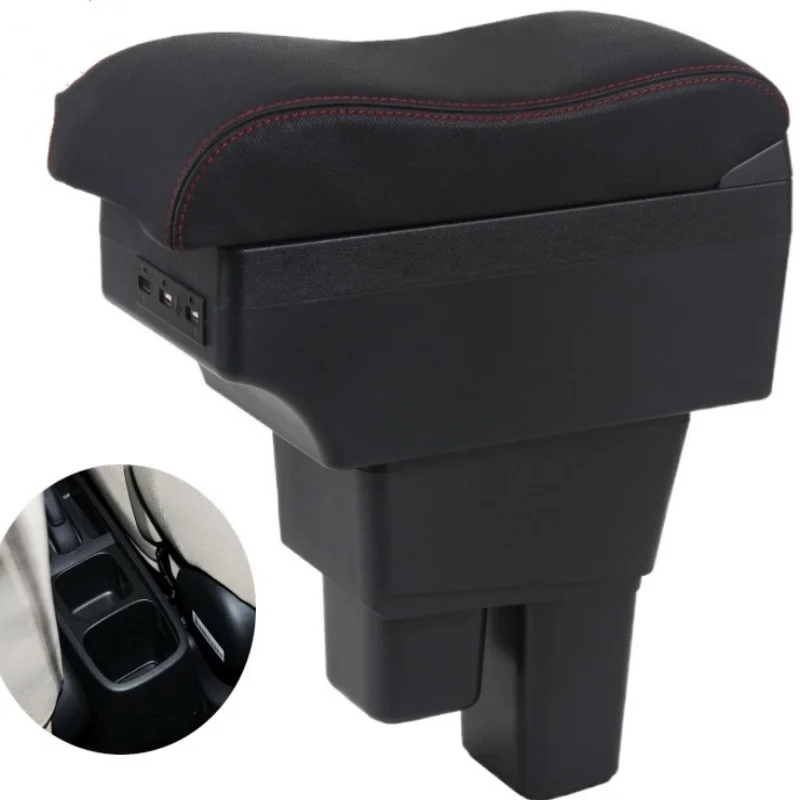 New luxury For Honda Jazz Armrest For Honda Fit Jazz 2 Car Armrest Box 2008 2009 2010 2011 2012 2013 Curved Surface leather