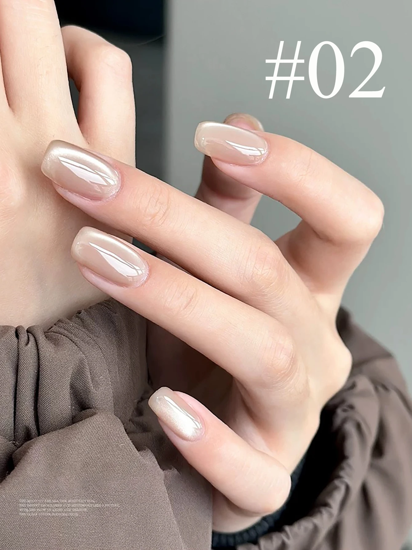 1 قطعة PSK 2025 الجليد واضح عارية الزجاج الخرز القط العين هلام البولندية الوردي الأظافر مسمار الفن الخريف الحليب الشاي البني القط العين هلام طلاء الأظافر #5