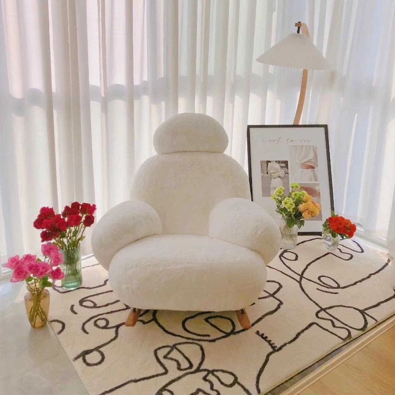 Global Air Freight Living Room Balcony Leisure Lazy Sofa Light Luxury Bedroom Recliner Nordic Rocking Chair Housewarming Gift image 4