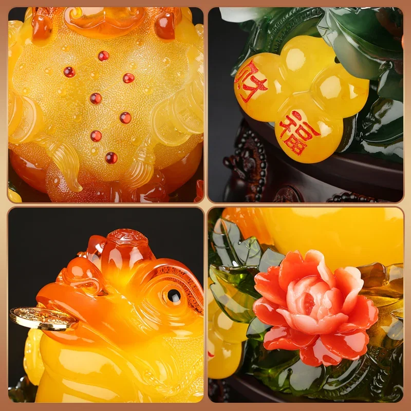 Large Yellow Toad Lucky Decoration Three-foot Cicada New Store Opening Gift Home Feng Shui Gathering Decor