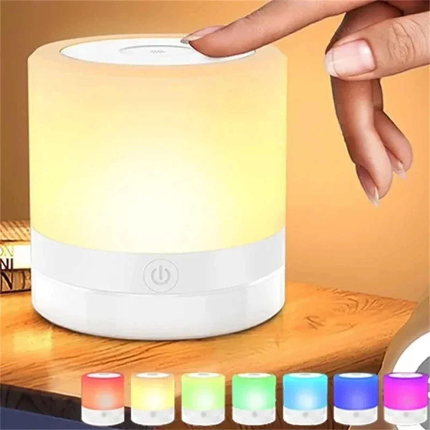 Mini lámpara de mesa con Sensor, luz nocturna LED recargable de 1200mAh, para dormitorio y sala de estar