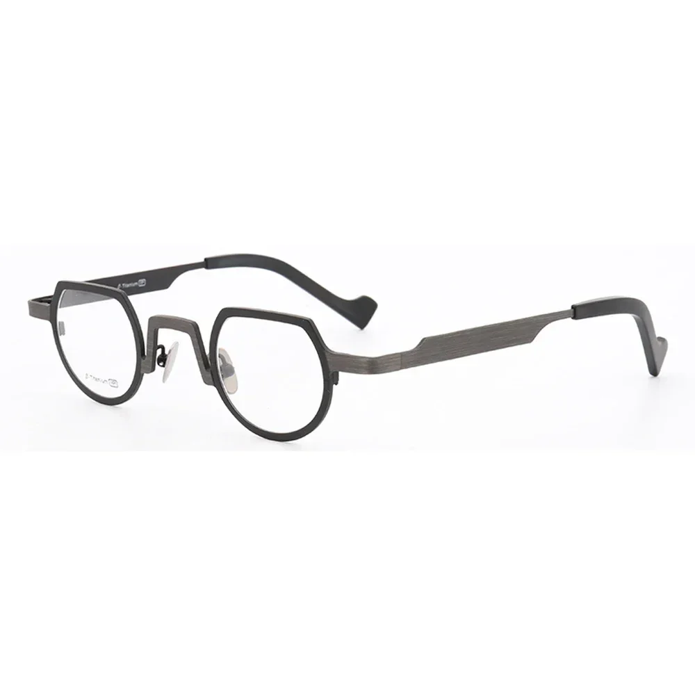 Vintage Retro Gold Titanium Glasses Frame round Prescription Eyewear Customizable Lenses for Men And Women