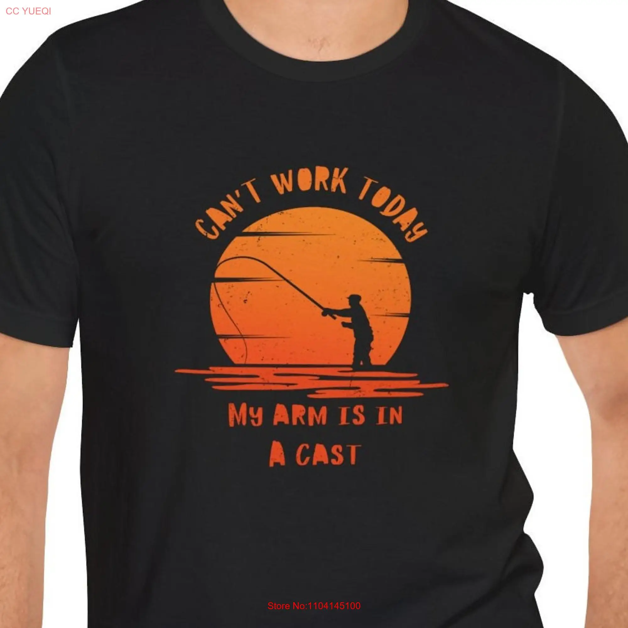 Mens Fishing T shirt Funny Fisherman s Present For I Cant Work Today long or short sleeves