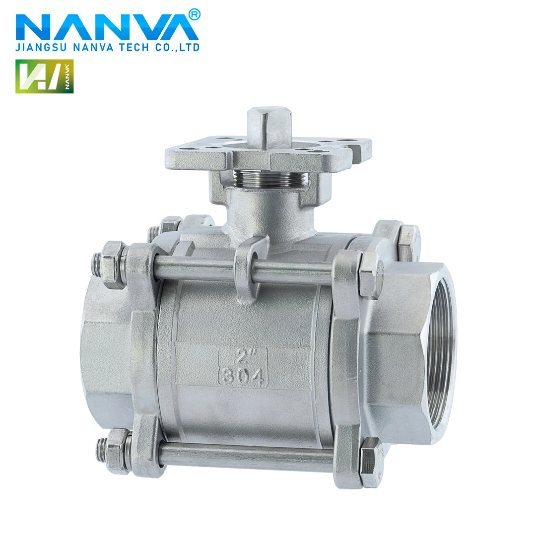 Stainless steel 304 three piece high platform internal thread ball valve Q11F-16P matching actuator switch