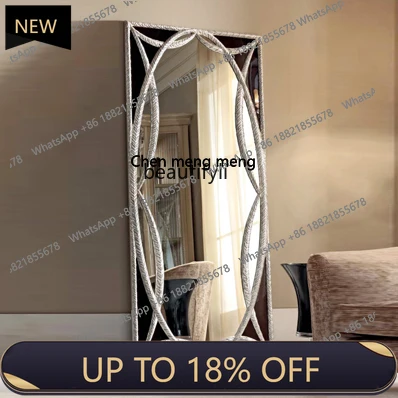 

P178 European Style Postmodern Dressing Mirror Solid Wood Carved Decorative Mirror Villa Bedroom Fitting Mirror