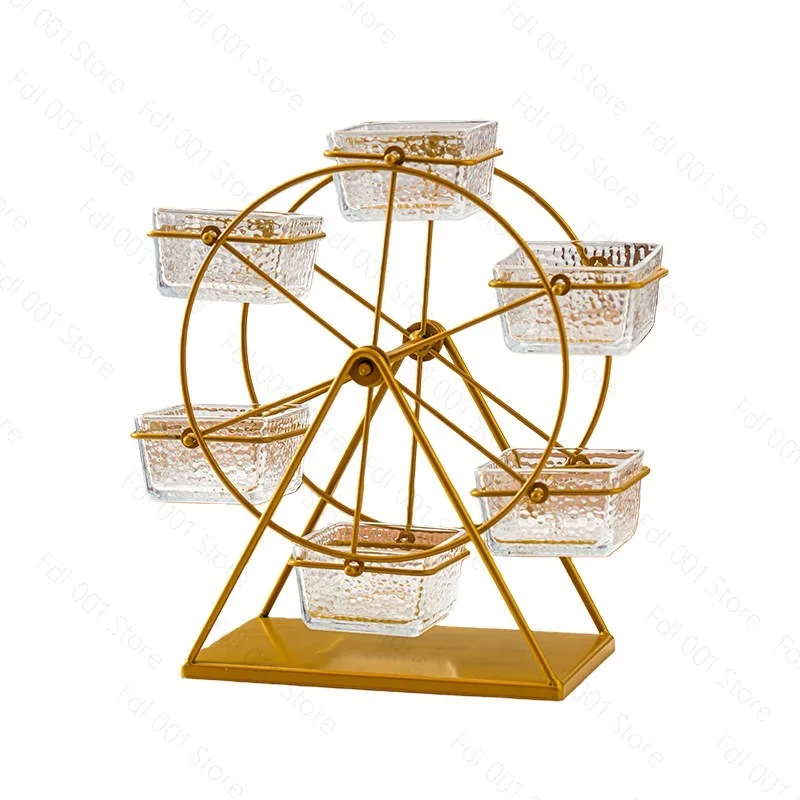 Ferris wheel rotating fruit snack rack food display rack afternoon tea French fries fried chicken snack iron rack