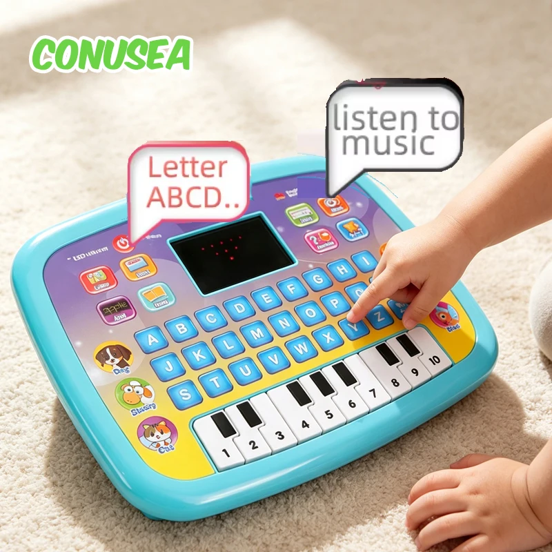Englisches Alphabet-Studium ​ Maschine für Kleinkinder mit Buchstaben-Musik Kinderlernbücher Computer-Spielzeug für Babys Jungen Mädchen