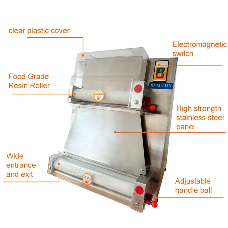 40cm 상업용 반죽 프레스 기계 자동 전기 베이커리 피자 반죽 롤러 반죽 프레스 기계 전기 적합
