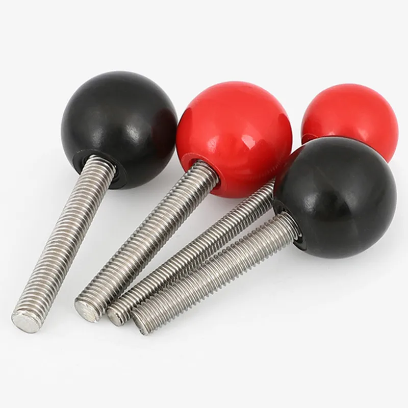 M4 M5 M6 M8 M10 M12 M16 Ball Head Handle  Bolt Bakelite Hand Knob Tightening Screw Industry Equipment Plastic Steel L=8-150mm