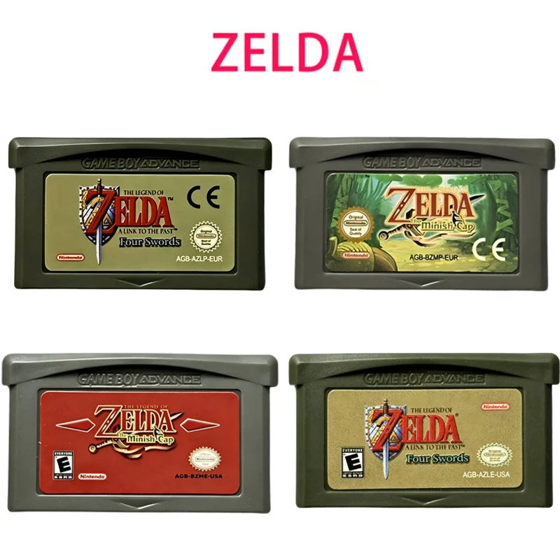 HOT Wholesale GBA Game Cartridge 32 Bit Video Game Console Game Card Link To The Past Awakening DX Minish Cap