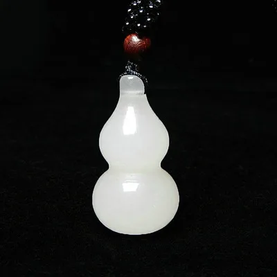 Natural Afghan White Jade Gourd Pendant For Men And Women