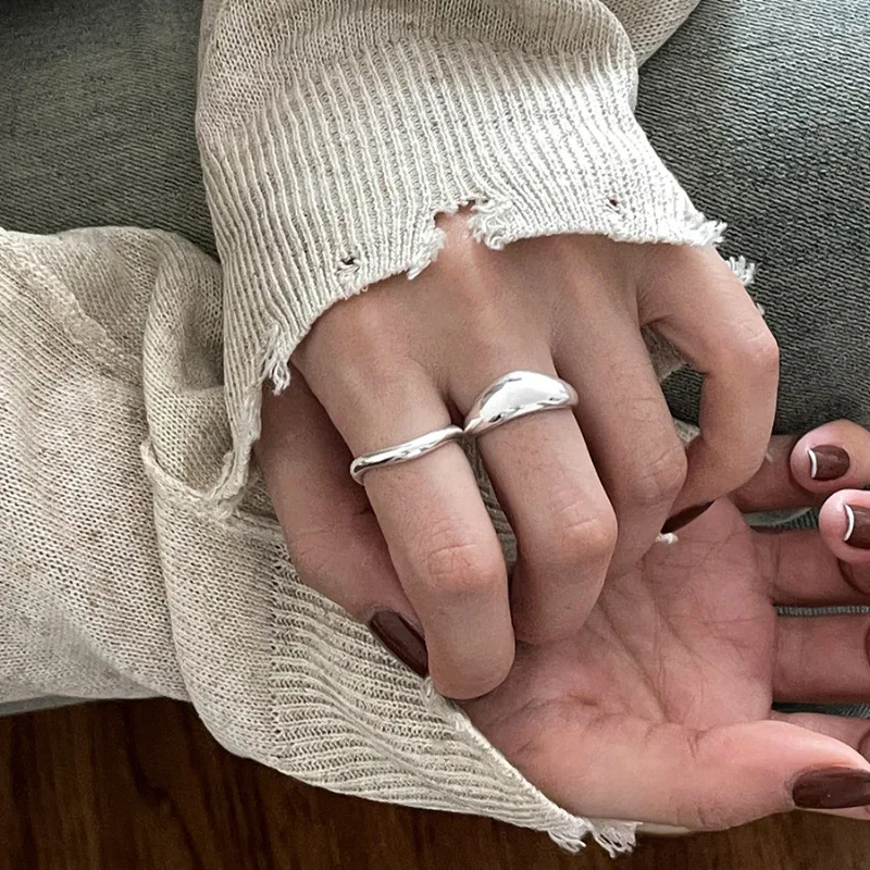 

925 Sterling Silver Irregular Ring for Women Geometry Versatile Minimalism Accessories Jewelry Gift Dropshipping