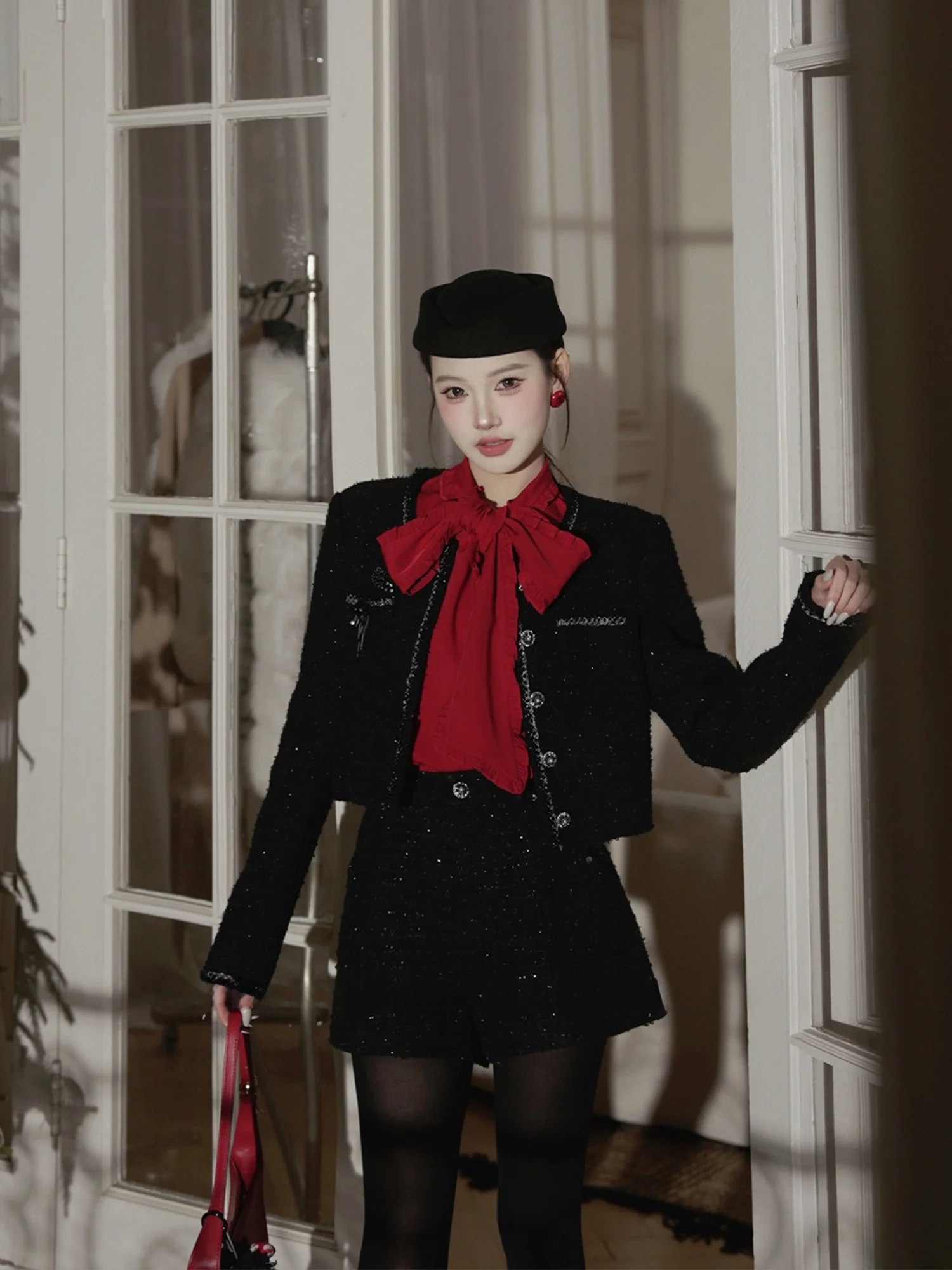 

Original Huaxi Fraance Faion Outerwear f Skirt Thiened Winter Woolen Coat Ele Sle Pure E-commerce Exclusive