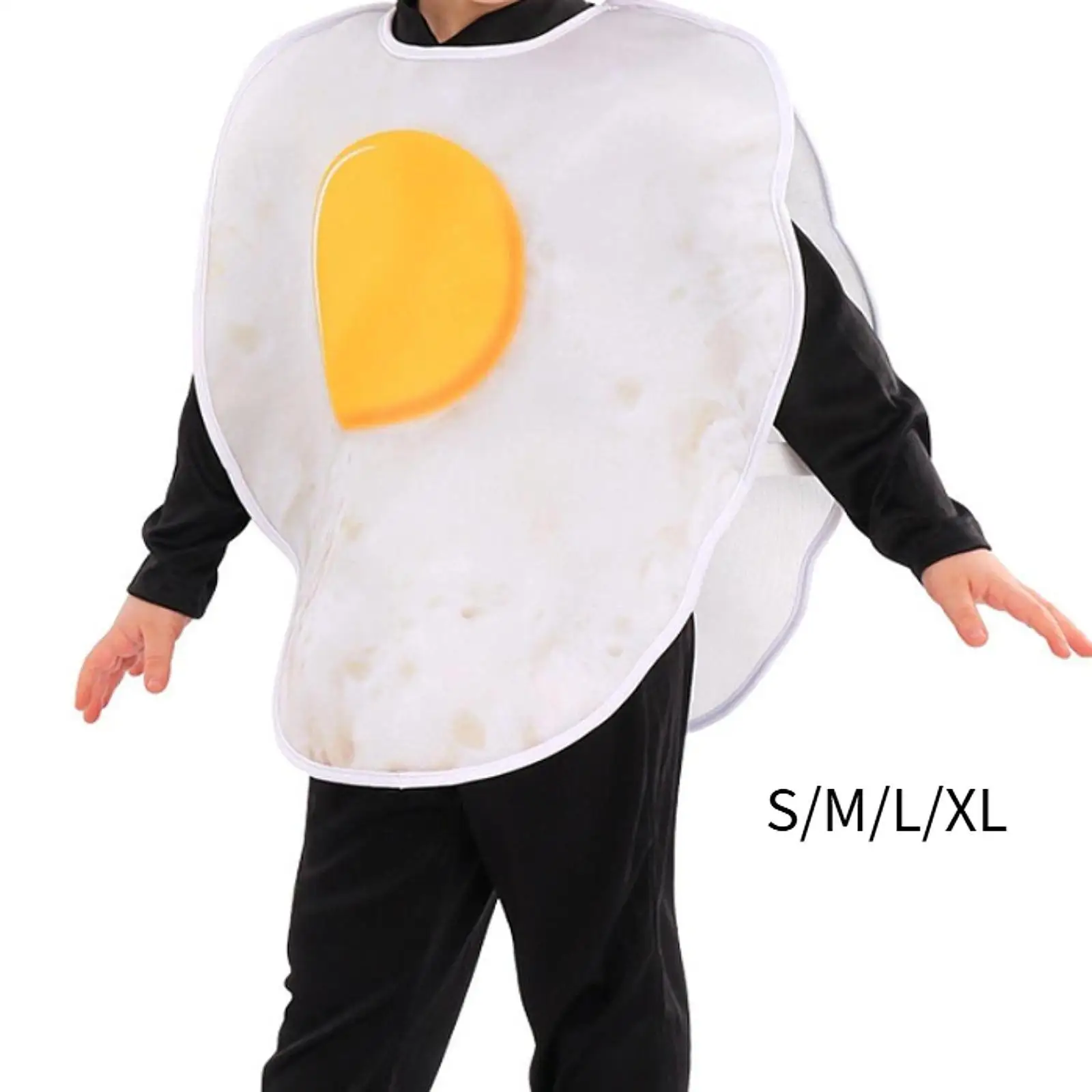 زي على شكل بيضة مقلية للأطفال، بدلة طعام مزخرفة إبداعية، زي تنكري للعطلات، عرض لعب الأدوار، حفلة عيد ميلاد تحت عنوان