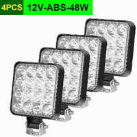 12V Led Work Light Waterproof Led Running  Auxiliary Lights for Truck Off Road Jeep Car Motorcycle SUV 48W Night Driving Light