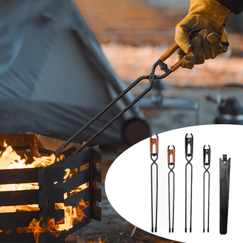 

Carbon Steel BBQ Charcoal Clips Outdoor Picnics Camping Charcoal Clip Fireplaces Clamps Metal Camping Barbecue Tongs Endurin