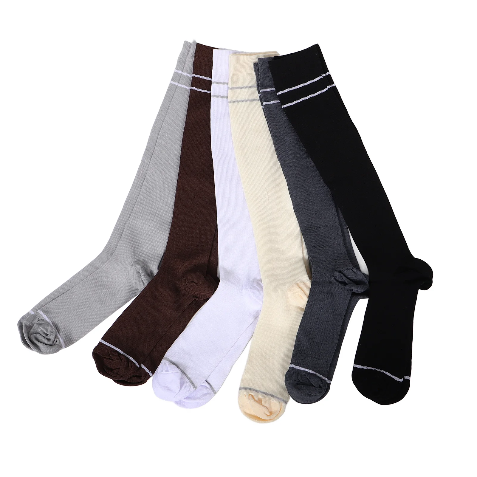 

6Pairs Sports Compression Socks for Women Athletic Knee High Pressure Socks for Running Cycling Nursing Pregnancy Warm Gradual