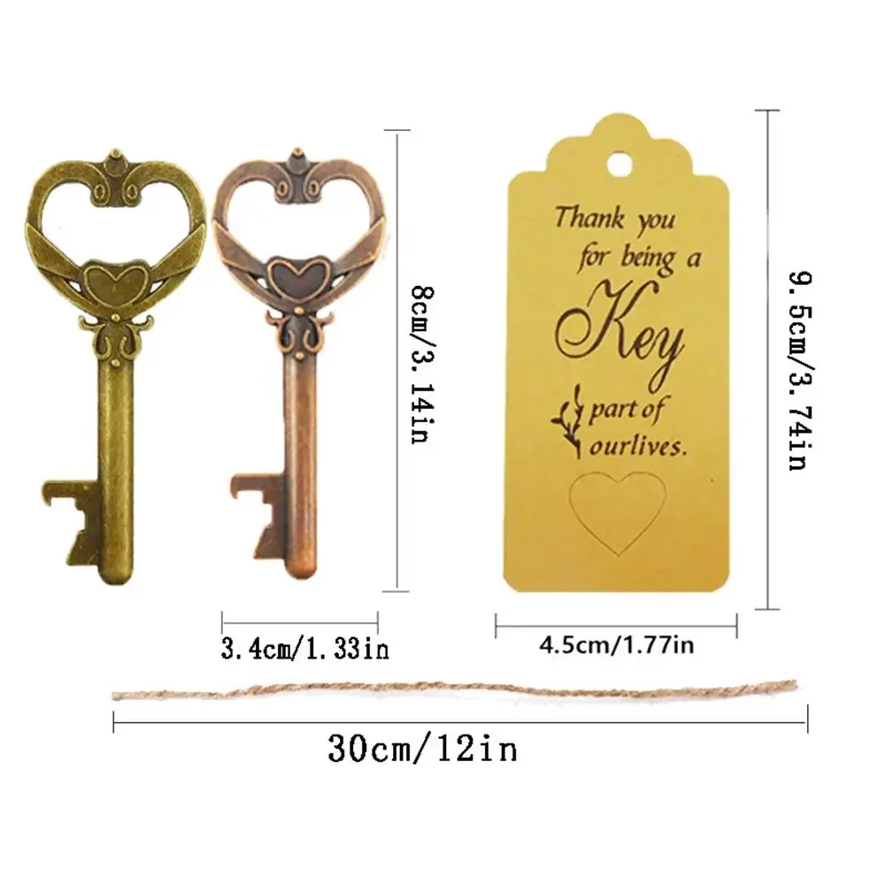 Key Shaped Bottle Opener Keychain Shaped Vintage Copper Silver Color Key Ring Beer Bottle Opener Kitchen Tool Accessories